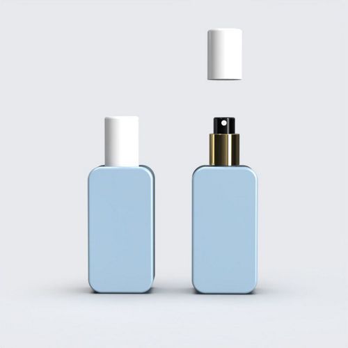 Flacon en verre rectangulaire bleu