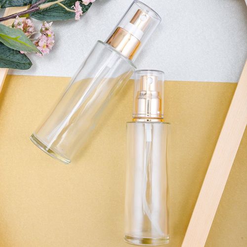 Flacon dépoli et transparent en verre