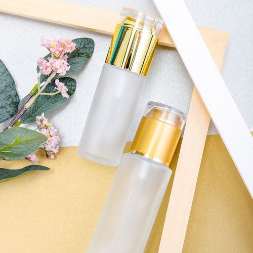 Flacon dépoli et transparent en verre