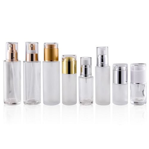 Flacon dépoli et transparent en verre