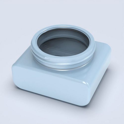 Pot cosmétique en verre rectangulaire