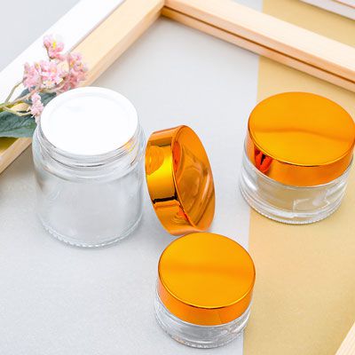 Pot de crème en verre dépoli