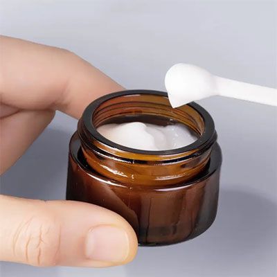 Pot de crème en verre dépoli