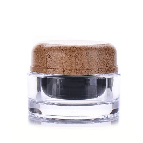 Pot cosmétique en acrylique avec couvercle en bambou, PMMA