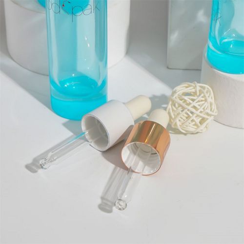 Flacon compte-goutte bleu rond