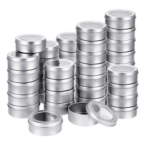 Pot cosmétique en aluminium avec couvercle transparent